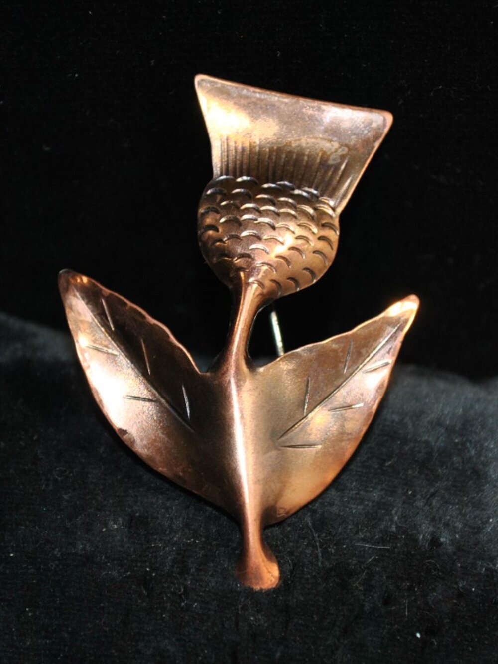 Vintage Stuart Nye Copper Thistle Brooch